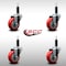 Service Caster 3.5'' SS Red Poly Wheel Swivel 1'' Expanding Stem Caster Set, 4PK SCC-SSEX20S3514-PPUB-RED-1-4 - alternate 4